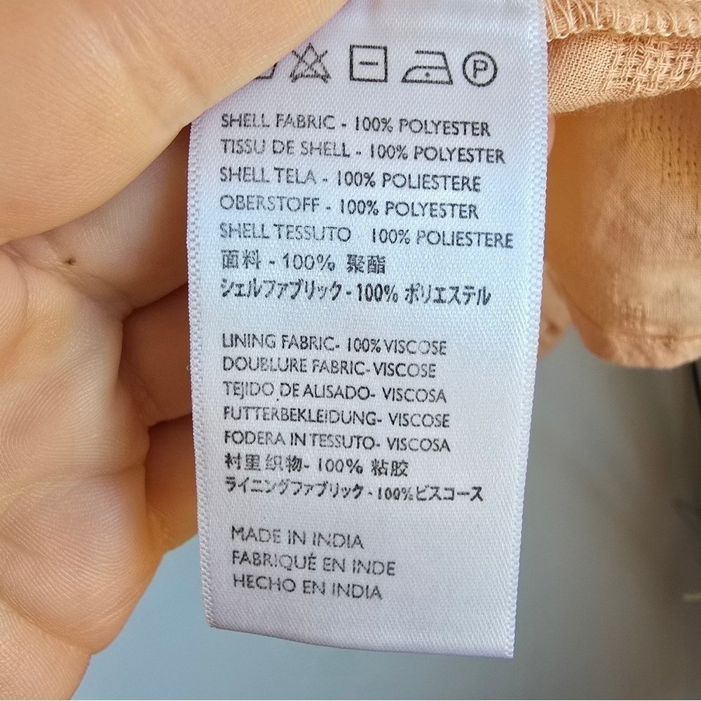Cleobella NEW Alicia Dune Peach Textured Blouson Sleeve Peasant Top SZ XL Boho - Picture 10 of 11